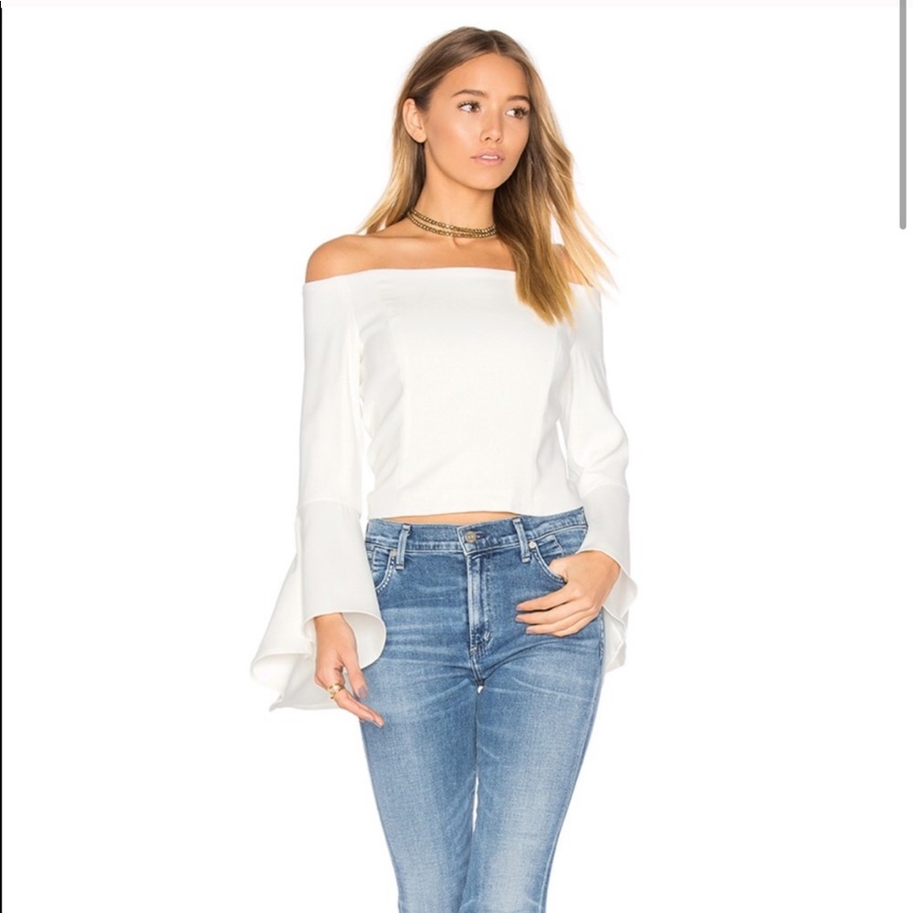 Bardot white bustier style top